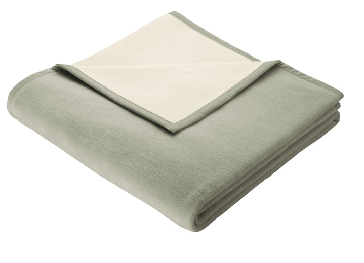 Decken - Schlafdecke mit Veloursbandeinfassung, in Größe 225 (150x200 cm) bis 295 (220x240 cm), in Farbe SILBER Ansicht 1