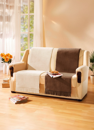 Deken- en fauteuilbeschermer met franjeafwerking
