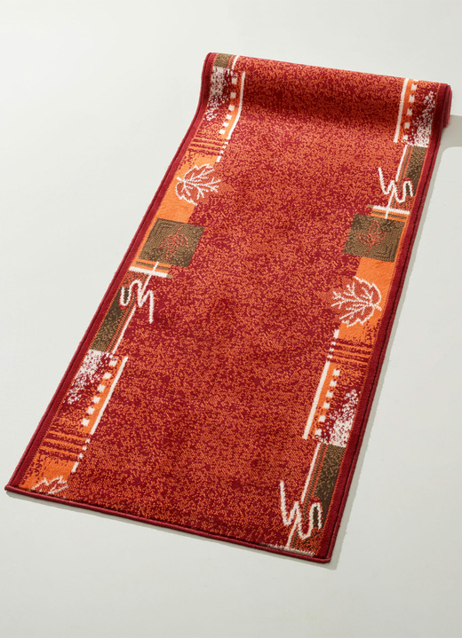 Läufer & Stufenmatten - Gekettelte Läufer nach Maß, in Größe 101 (Läufer, 60 cm breit) bis 106 (Läufer, 100 cm breit), in Farbe ROT Ansicht 1