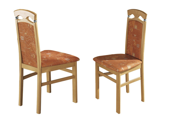 Stühle & Sitzbänke - Stühle, 2er-Set, aus massivem Hartholz, in Farbe BUCHE-TERRA Ansicht 1