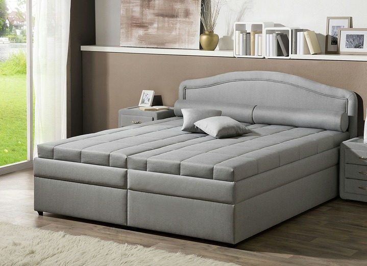 Gestoffeerde bedden - Comfortabel bed in verschillende uitvoeringen, in Farbe GRIJS, in Ausführung Bonellveringmatras Ansicht 1