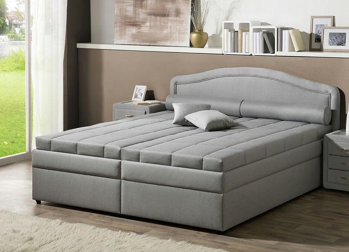 - Comfortabel bed in verschillende uitvoeringen, in Farbe GRIJS, in Ausführung Springveermatras