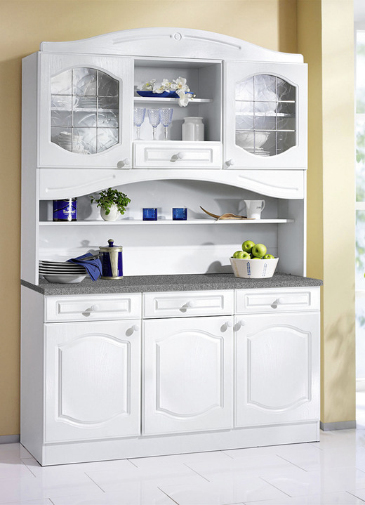 Küchenmöbel - Buffetschrank mit profilierter Front, in Farbe WEISS Ansicht 1