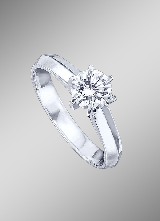 Ringen - Luxueuze damesring met loepzuivere briljant, in Größe 160 bis 220, in Farbe
