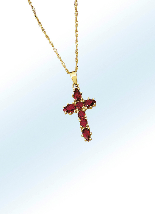 Hangers - Kruis-kettinghanger met Singaporeketting, in Farbe