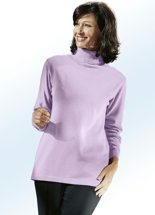 Lange mouw - Makkelijk combineerbare trui, in Größe 040 bis 060, in Farbe LILA Ansicht 1