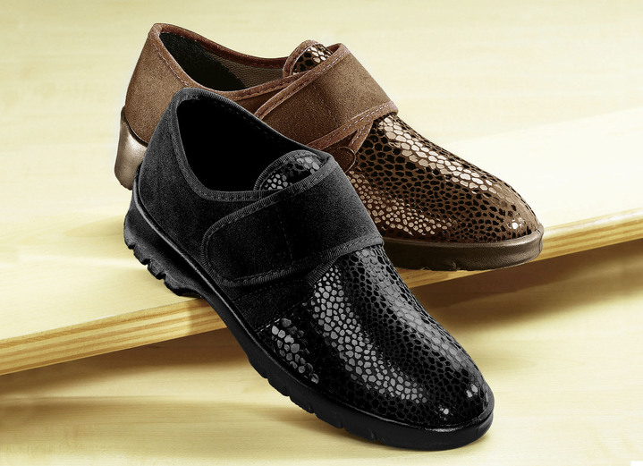 Instappers & veterschoenen - Florett lage schoen met klittenband voor dames en heren, in Größe 036 bis 047, in Farbe MOKKA Ansicht 1