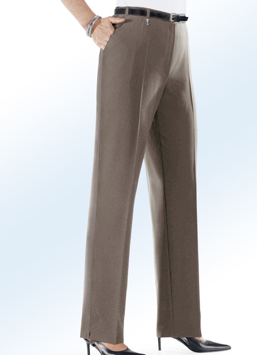 Broeken - Comfortbroek met elastische taillebandinzet in 6 kleuren Broeken - Comfortbroek met elastische taillebandinzet in 6 kleuren, in Größe 019 bis 096, in Farbe MIDDENBRUIN MEL