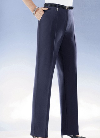 Comfortbroek met elastische taillebandinzet in 6 kleuren