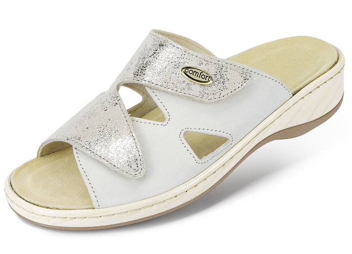 Sandalen & slippers - ELENA EDEN muiltjes met Wörishofer kurkleren voetbed, in Größe 036 bis 042, in Farbe LICHTBEIGE Ansicht 1