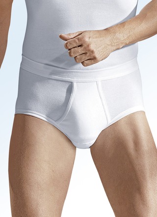 Hermko vijf-pack slip van fijne rib met opening, wit