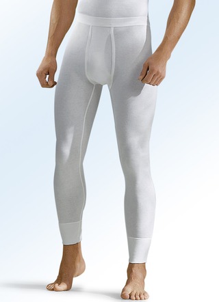 Hermko drie-pack fijne ribbroek met gulp, wit