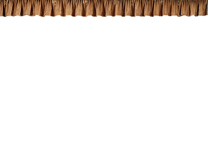 Klassiek - Geweldige lambrekijn met gesmokte band, in Größe 674 (H 30 x B 300 cm) bis 691 (H 30 x B 900 cm), in Farbe BRUIN Ansicht 1