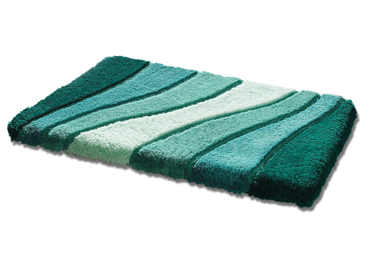 Badmatten - Zeer zachte badmattenset van het gerenommeerde merk Meusch, in Größe 100 (mat, 55/65 cm) bis 112 (wc-Dekselafdekking met touwtje), in Farbe CARIBISCH GROEN Ansicht 1