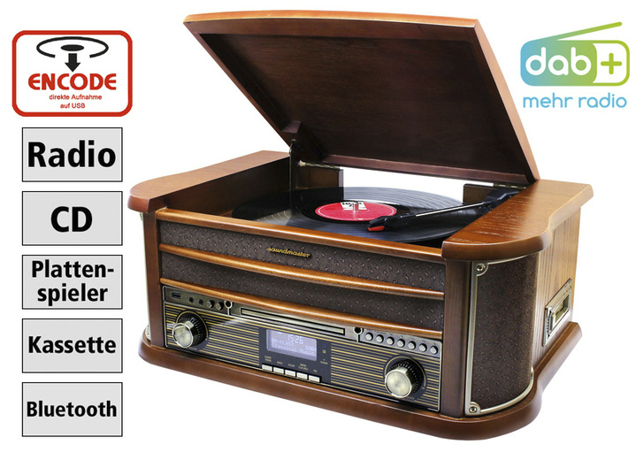 Nostalgiegeräte - DAB-Nostalgie-Stereoanlage, in Farbe BRAUN Ansicht 1
