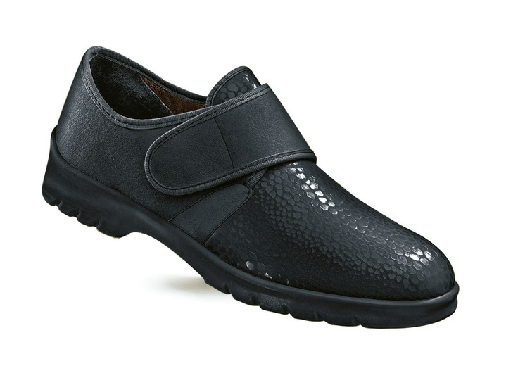Comfortschoenen - Florett lage schoen met klittenband voor dames en heren, in Größe 036 bis 047, in Farbe ZWART Ansicht 1