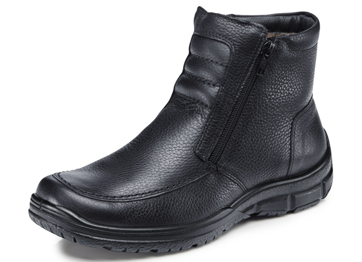 Laarsjes - GINO GALANTE, gevoerde herenlaarzen, winterschoenen, met lamsvacht, in Größe 040 bis 050, in Farbe ZWART Ansicht 1