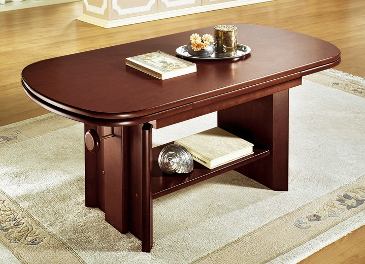 Klassieke meubels - In hoogte verstelbare en uitschuifbare salontafel, in Farbe NOTENBOOM Ansicht 1