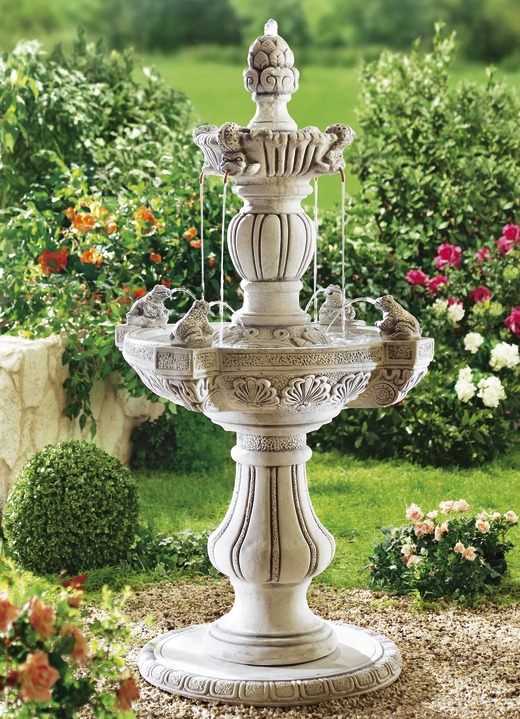 Tuindecoraties - Handgemaakte fontein van gietsteen, in Farbe STEENGRIJS Ansicht 1