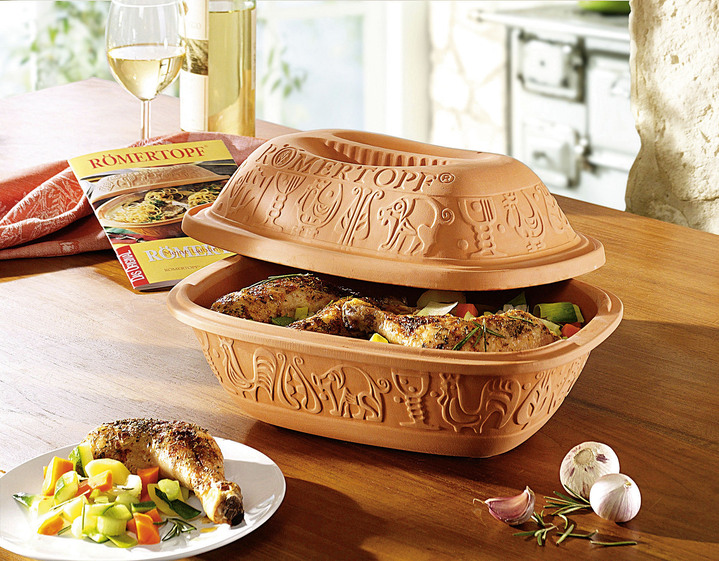 - RÖMERTOPF braadpan voor 2 personen, in Farbe TERRACOTTA