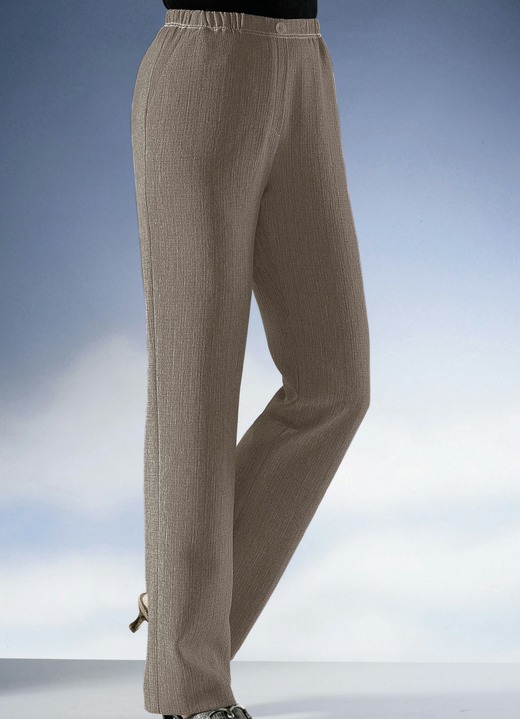 Broeken - Kreukvrije pull-on broek, in Größe 019 bis 056, in Farbe TAUPE GEM. Ansicht 1