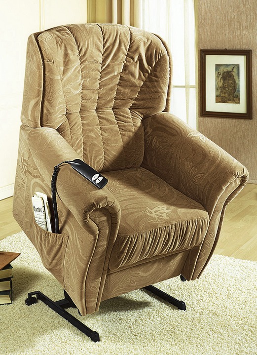 Klassieke meubels - TV-fauteuil met zachte vulling van de veerkern, in Farbe CAPPUCCINO, in Ausführung met motor