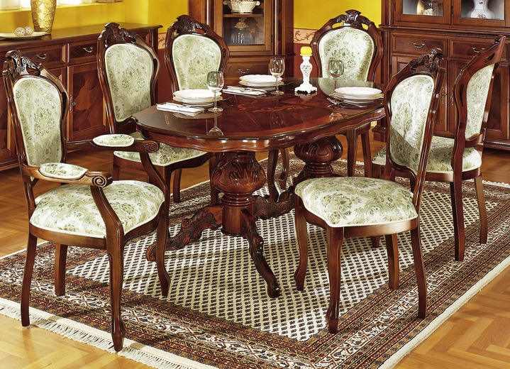 Stoelen & zitbanken - Stoelen met houtsnijwerk en massief beukenhouten frame, in Farbe LICHTGROEN, in Ausführung Set van 2 stoelen Ansicht 1