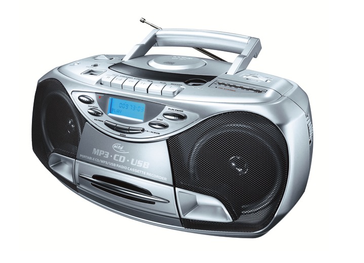 Muziekapparaten - Karcher CD/MP3-boombox, in Farbe ZILVER Ansicht 1