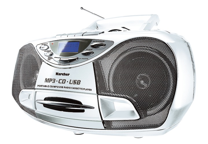 Muziekapparaten - Karcher CD/MP3-boombox, in Farbe WIT Ansicht 1