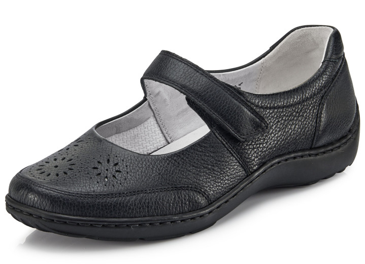 Instappers & veterschoenen - Waldläufer pantoffels met luchtige perforaties, in Größe 4 bis 8 1/2, in Farbe ZWART Ansicht 1