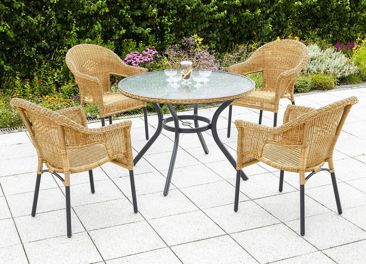 Tuinmeubels - ‘BEST‘ tuinmeubelset, 5-delig, in Farbe NATUREL, in Ausführung Voordeelset met ronde tafel Ansicht 1