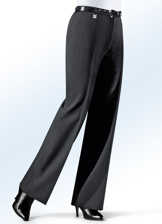 Broeken - Broek in trendy Marlene-vorm in 6 kleuren Broeken - Broek in trendy Marlene-vorm in 6 kleuren, in Größe 019 bis 096, in Farbe ZWART