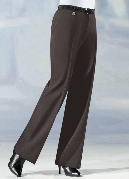 Broeken - Broek in trendy Marlene-vorm in 6 kleuren Broeken - Broek in trendy Marlene-vorm in 6 kleuren, in Größe 019 bis 096, in Farbe DONKERBRUIN