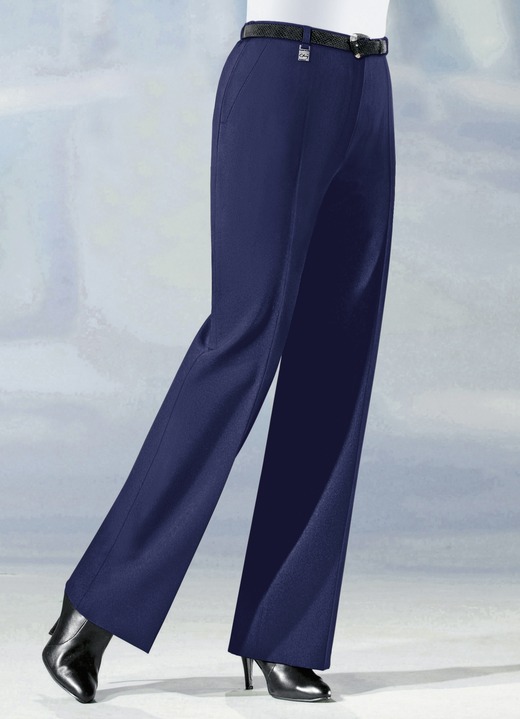 Broeken - Broek in populaire Marlene-vorm, in Größe 019 bis 096, in Farbe MARINE Ansicht 1