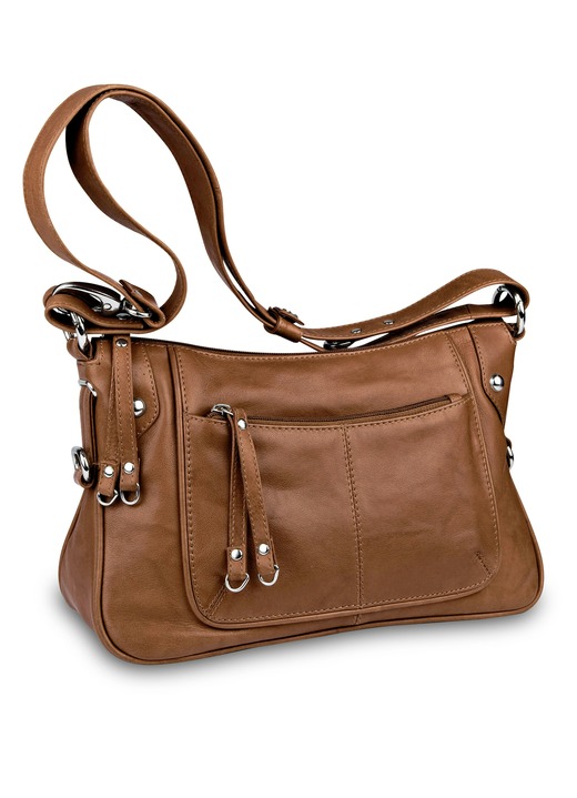 - Tas Laurina van zacht kalfsnappaleer, in Farbe COGNAC