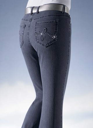 Jeans versiert met kristalkleurige Swarovski Elements in 8 kleuren
