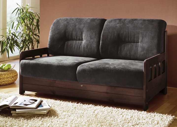 Slaap sofa`s - Transformerende bank gemaakt van massief grenen, in Farbe ANTRACIET, in Ausführung Omvormbare bank Ansicht 1