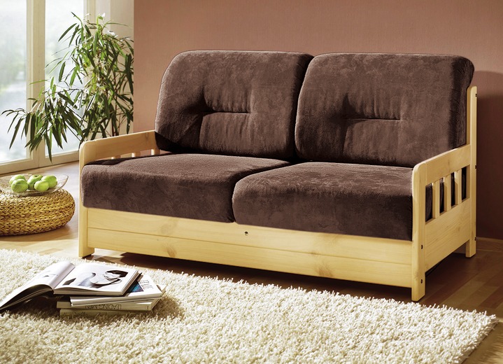 Slaap sofa`s - Transformerende bank gemaakt van massief grenen, in Farbe BRUIN, in Ausführung Omvormbare bank Ansicht 1