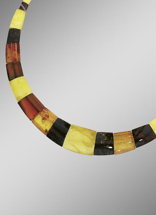 Halskettingen - Halsketting met echt barnsteen in de loop, in Farbe  Ansicht 1