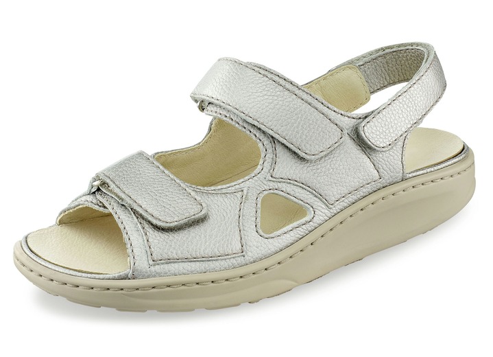 Sandalen & slippers - Waldläufer klittenbandsandaal met afrolfunctie, in Größe 3 1/2 bis 8, in Farbe TAUPE METALLIC Ansicht 1