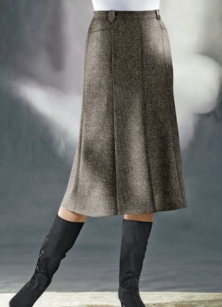 Rok met panelen van tweed met boucle-effectgaren