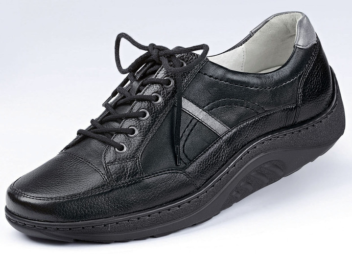Instappers & veterschoenen - Waldläufer, comfortabele dames veterschoenen, breedte H, zool met afrolfunctie, in Größe 4 bis 8 1/2, in Farbe ZWART Ansicht 1