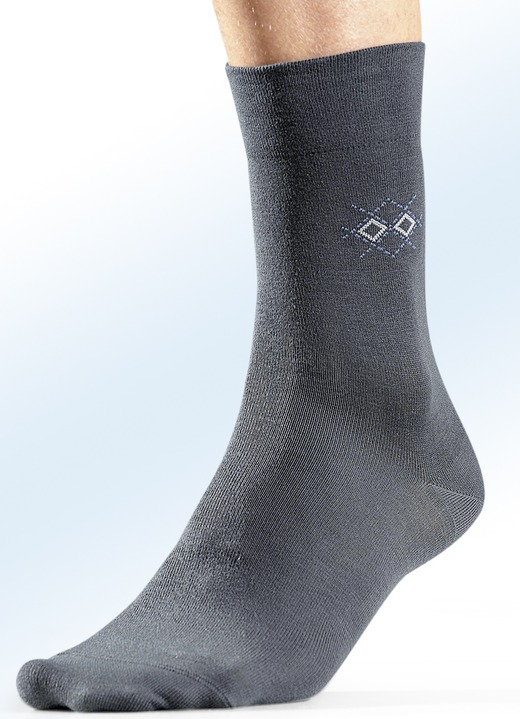 Kousen - Rogo set van vier paar sokken, in Größe M. 1 (Schoenmaat 39-42) bis M. 2 (Schoenmaat 43-46), in Farbe 1x GRAFIET, 1x ANTRACIET, 1x TAUPE, 1x ZWART