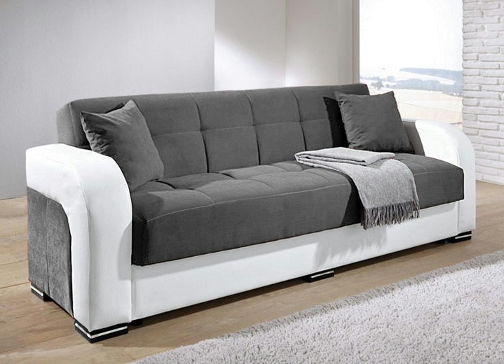 Gestoffeerde meubels - Functioneel gestoffeerd meubilair gemaakt van hoogwaardig kunstleer, in Farbe WIT-GRIJS, in Ausführung Driezits Ansicht 1