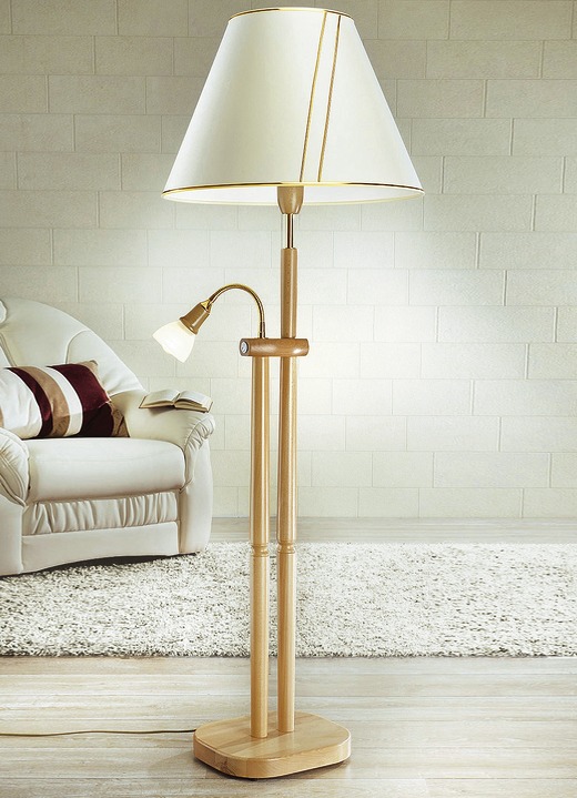 Klassieke meubels - Staande lamp met leeslamp, verschillende kleuren, in Farbe BEUKEN Ansicht 1