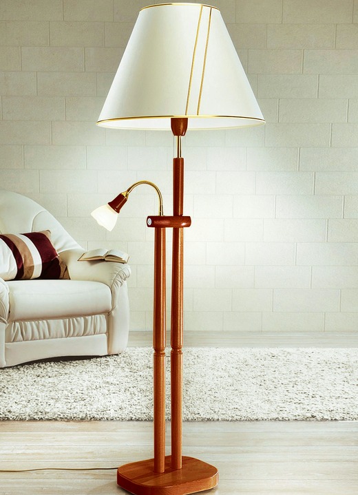 Klassieke meubels - Stalamp met leeslamp, in Farbe KERSENBOOM Ansicht 1