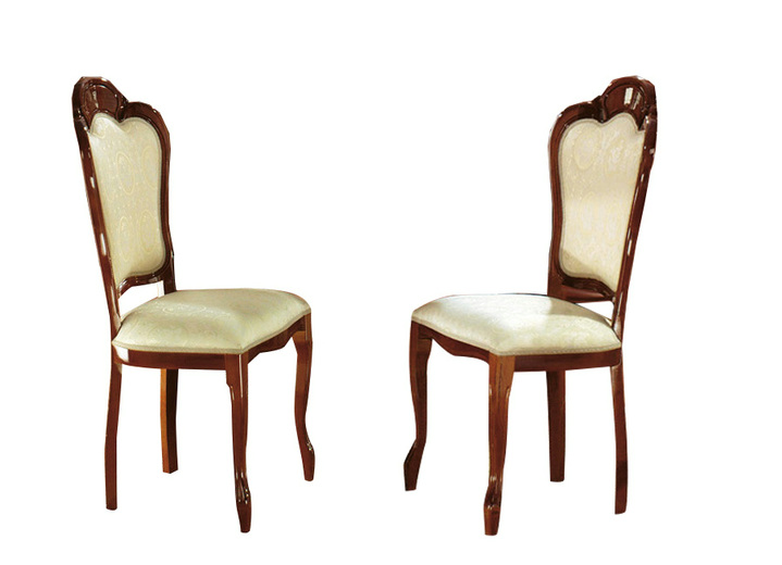 - Eetkamerstoelen set van 2, in Farbe WALNOOTCRÈME, in Ausführung Set van 2 stoelen, NOTENHOUT (CRȍEKLEURIGE bekleding)