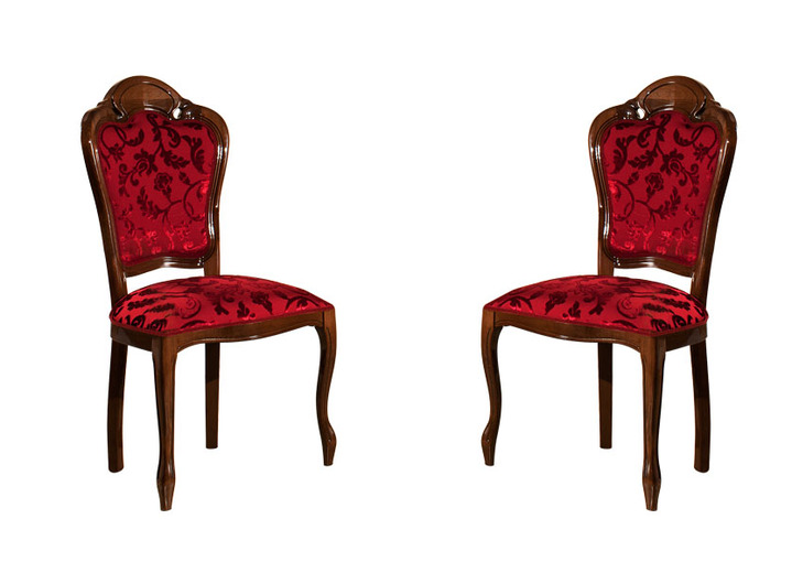 - Eetkamerstoelen set van 2, in Farbe NOTENBOOM-BORDEAUX, in Ausführung Set van 2 stoelen, NOTENHOUT (CRÈMEKLEURIGE bekleding)