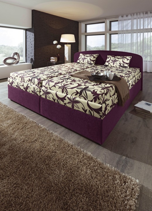 Gestoffeerde bedden - Gestoffeerd bed met comfortabele lighoogte, in Farbe BESSEN Ansicht 1