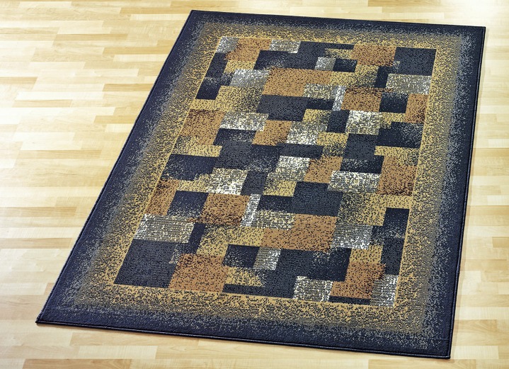 Klassiek - Fluwelen vloerkleden, tapijten en slaapkamermatten, in Größe 105 (Brug, 60 x 110 cm) bis 309 (slaapkamermat, 3-delig), in Farbe BLAUW Ansicht 1